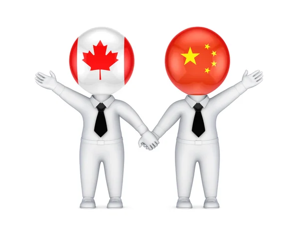 Koncepcja kanadyjski chiński parthnership. — Zdjęcie stockowe