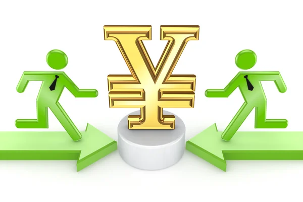 Pequeño símbolo de correr a yen . — Foto de Stock