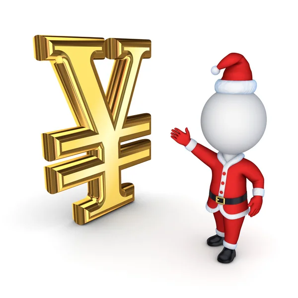 Santa med en symbol för dollarn. — Stockfoto