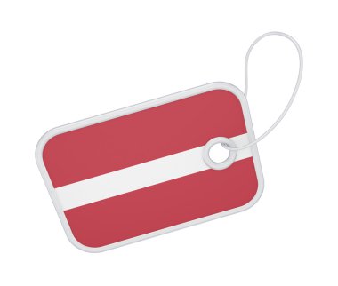 etiketi ile Letonya bayrağı.