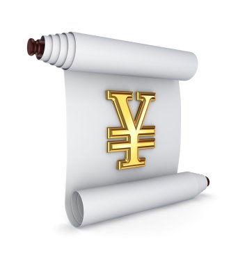 antika kaydırma Yen sembolü.