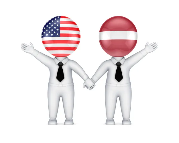 Концепция сотрудничества США и Латвии . — стоковое фото