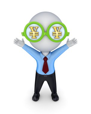 yen sembolü ile hipnotik gözlük.