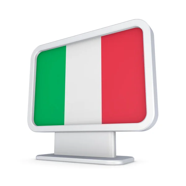 Włoskiej flagi w lightbox. — Zdjęcie stockowe