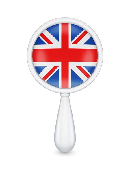 Lupe mit britischer Flagge. — Stockfoto