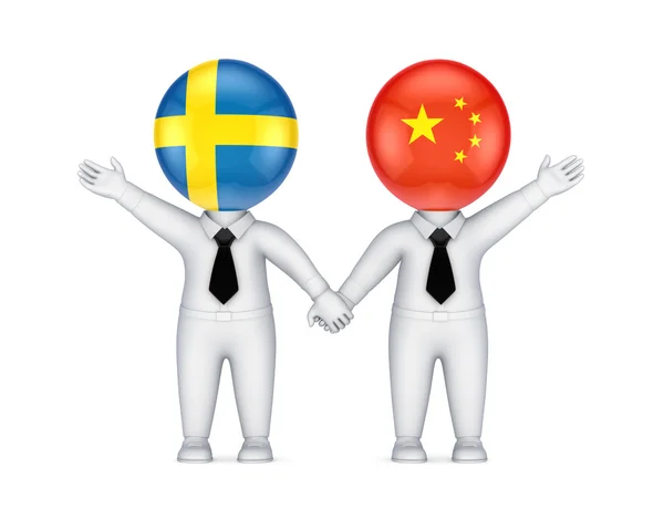 Koncepcja współpracy szwedzki austriacka. — Zdjęcie stockowe