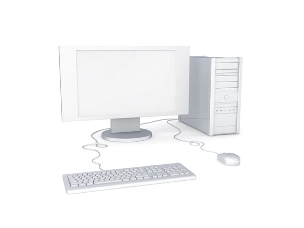 PC isolerad på vit. — Stockfoto