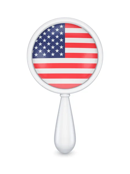 Loupe with american flag. — Stock Photo, Image