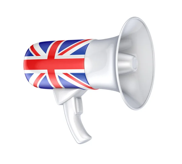 Luidspreker met Britse vlag. — Stockfoto
