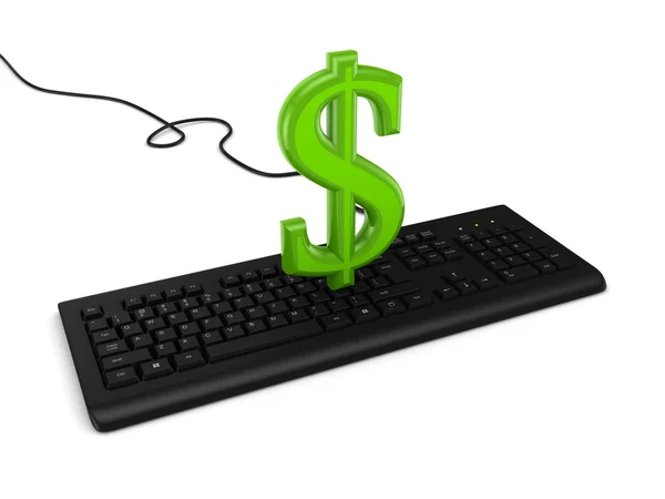 Sign of dollar on a keyboard. — Stock Photo, Image