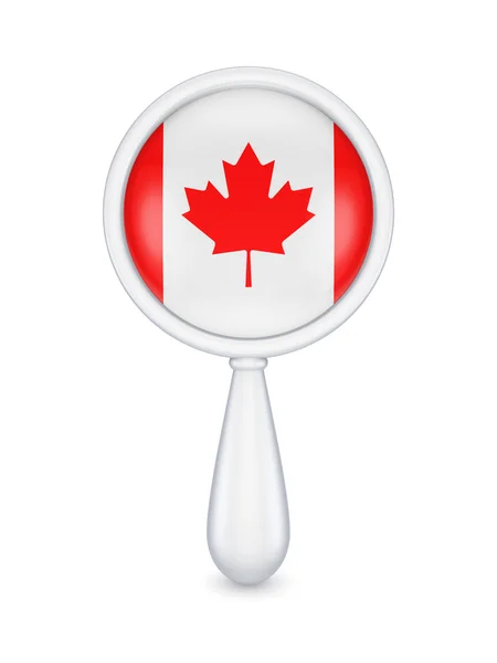 Büyüteç ile Kanada bayrağı. — Stok fotoğraf