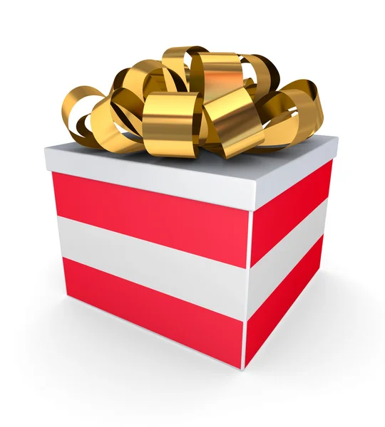 Giftbox with austrian flag. — Stock Photo, Image