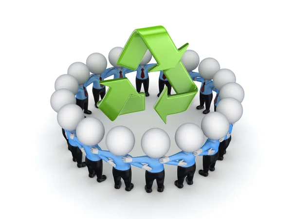 3d klein um recycle symbol. — Stockfoto