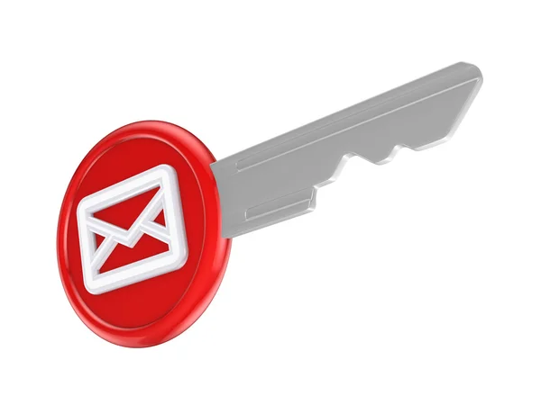 Envelope icon on a key. — Stock Photo, Image