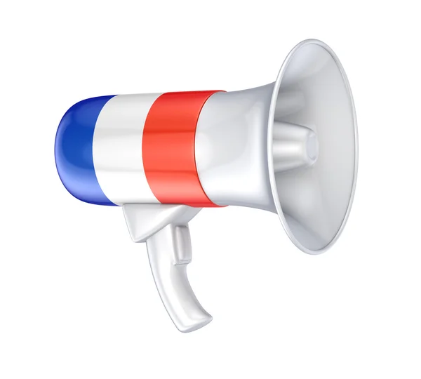 Loudspeaker with french flag. — Stock Photo, Image