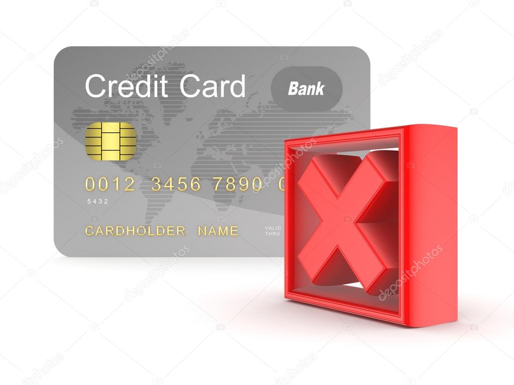 Credit card and red cross mark. Stock Photo by ©rukanoga 20384895