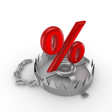 bir tuzak üzerinde yüzde simgesi.