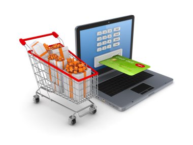 Çevrimiçi alışveriş kavramı.