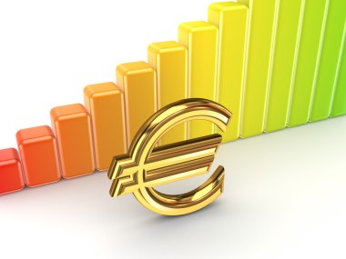 renkli grafik ve euro simgesi.