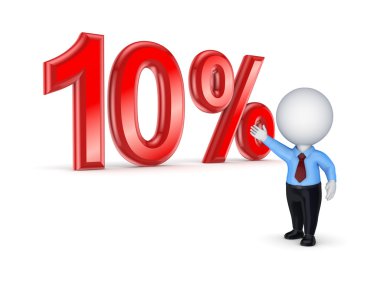 Beyaz arka plan üzerinde izole işareti % 10.