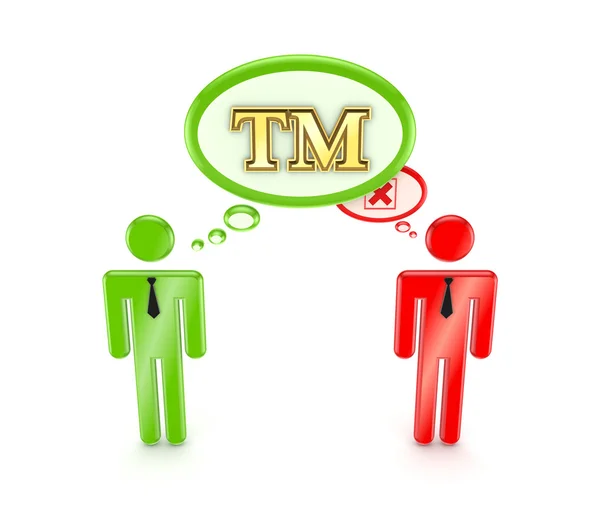 3d small with TM symbol and red cross mark. — Stock Photo, Image