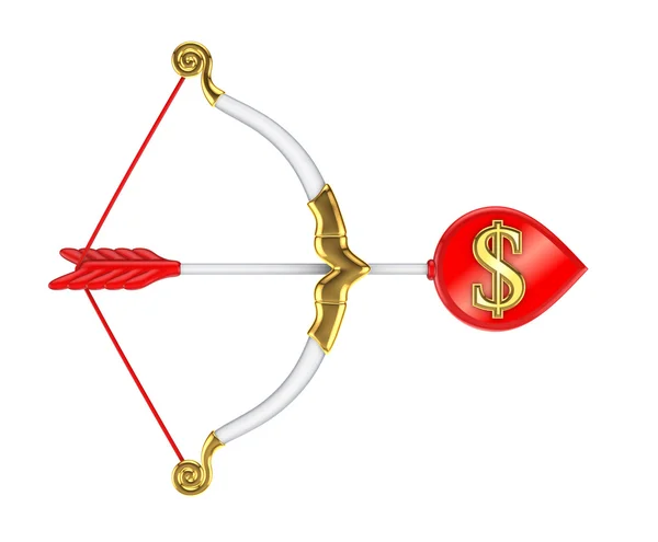 Stylized cupid's bow with the sign of dollar. — Stock Photo, Image