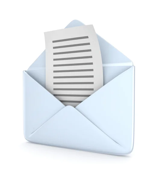 Envelope with a text document. — Stock Photo, Image