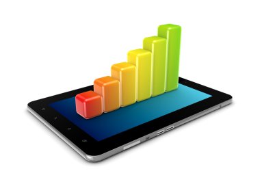 renkli grafik tablet PC'de.