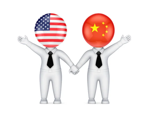 US-Chinese cooperation concept. — Stock Photo, Image