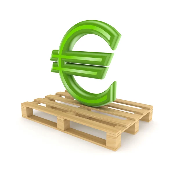 Euro segno su pallet . — Foto Stock