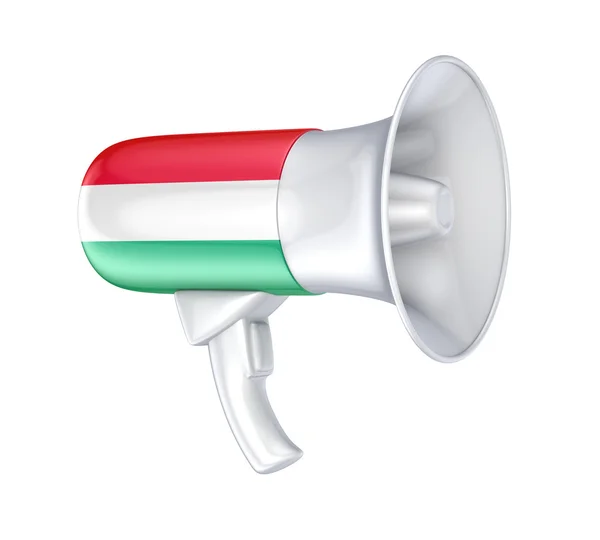 匈牙利国旗与扬声器. — 图库照片