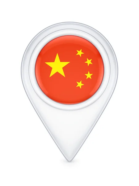 与中国国旗图标. — 图库照片