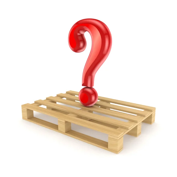 Query mark op pallet. — Stockfoto