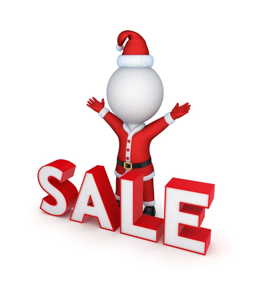 Santas around word SALE. — Stock Photo, Image