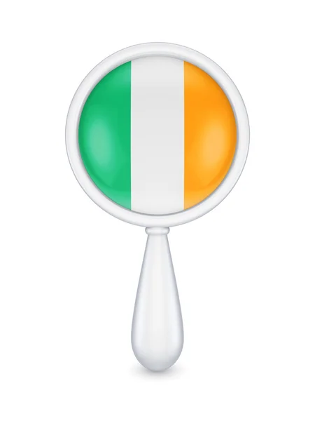 Loupe with Irish flag. — Stock Photo, Image