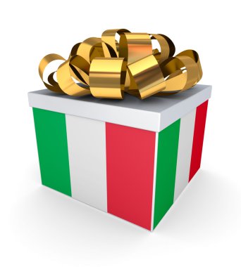 giftbox İtalyan bayrağı ile.