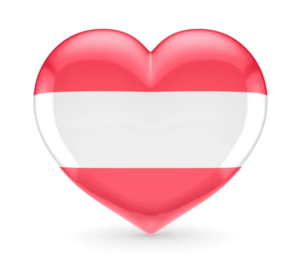 心臓にオーストリアの旗. — ストック写真