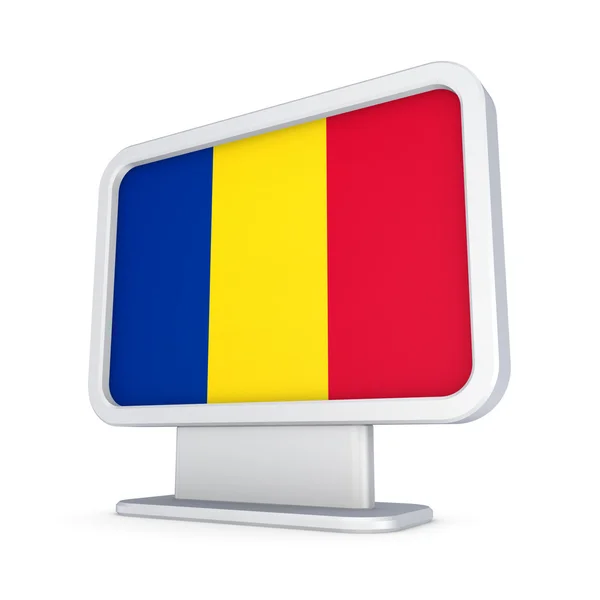 Bandera rumana en una caja de luz . — Foto de Stock