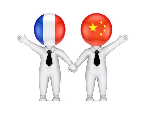 Fransızca-Çin işbirliği kavramı. — Stok fotoğraf