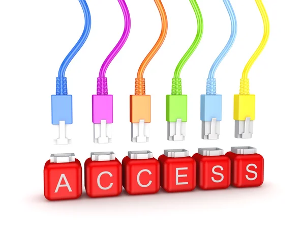 Colorful patchcords and word Access. — Stock Photo, Image