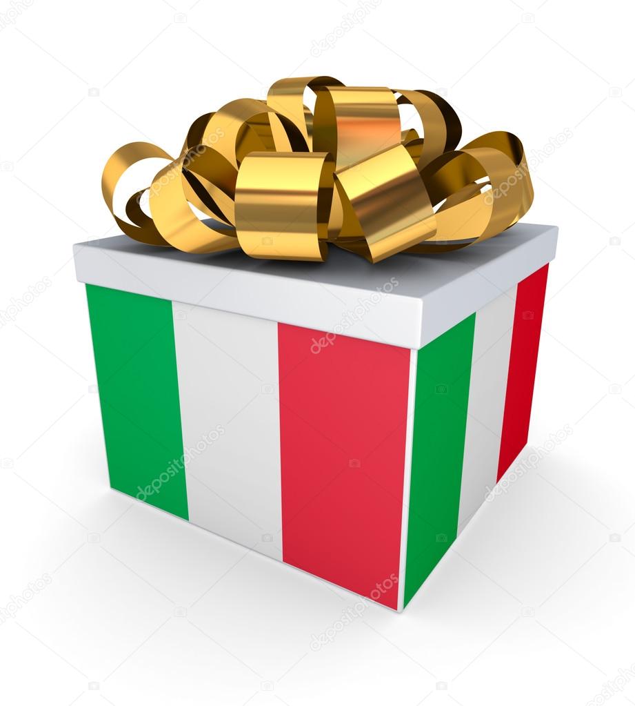 Giftbox with italian flag.