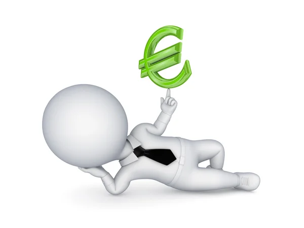 3d kleine Person mit einem Zeichen des Euro — Stockfoto