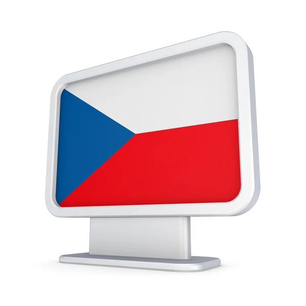 捷克共和国国旗在灯箱. — 图库照片