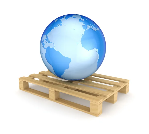 Earth on pallet. — Stock Photo, Image