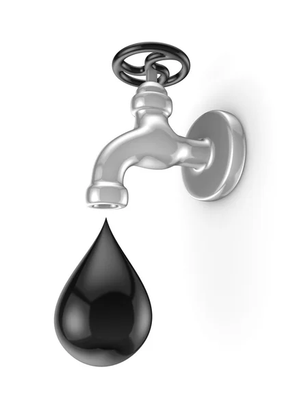 Iron tap and black drop. — Stock Photo, Image