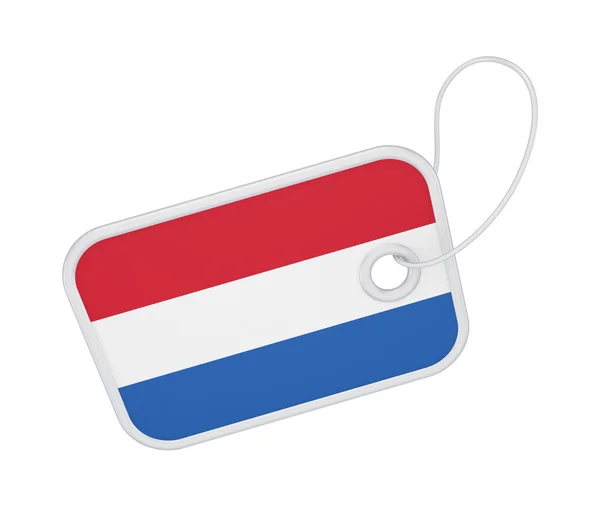 Label met een vlag van Nederland. — Stockfoto