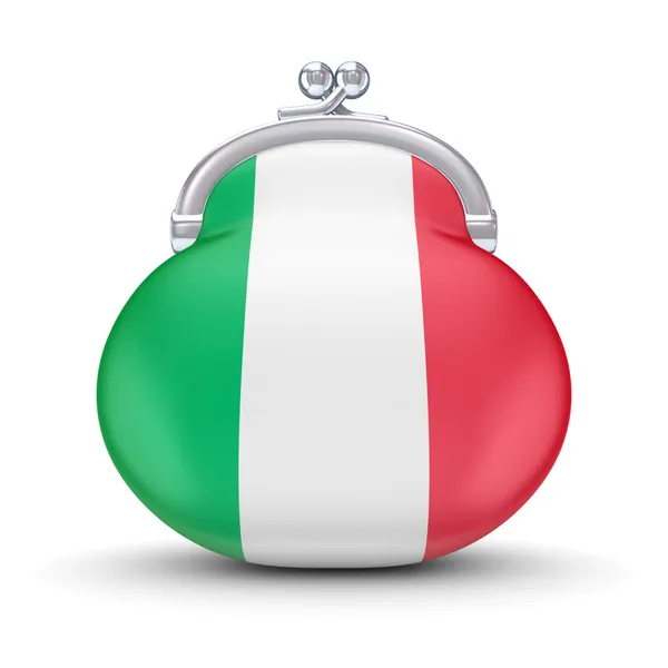 Włoskiej flagi na portfelu. — Zdjęcie stockowe