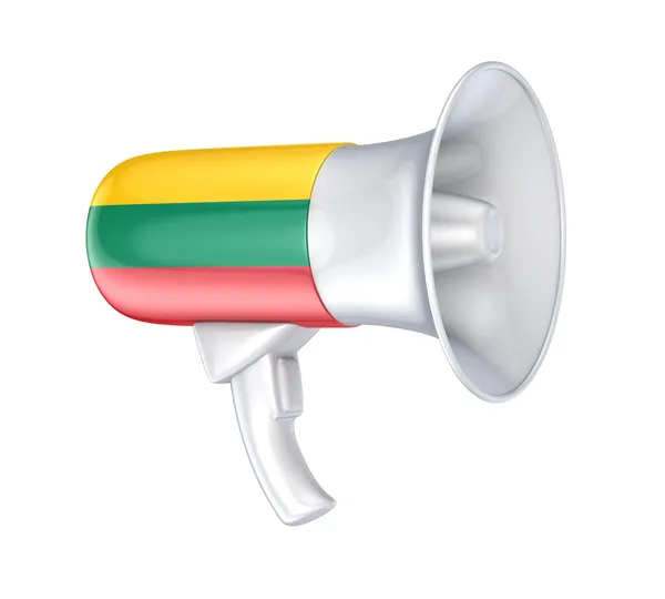 Loudspeaker with lithuania flag. — Stock Photo, Image
