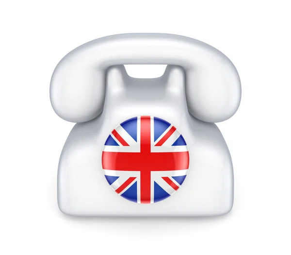 Telefone retro com bandeira britânica . — Fotografia de Stock