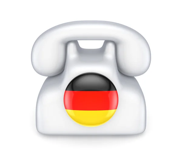 Retro-Telefon mit deutscher Flagge. — Stockfoto